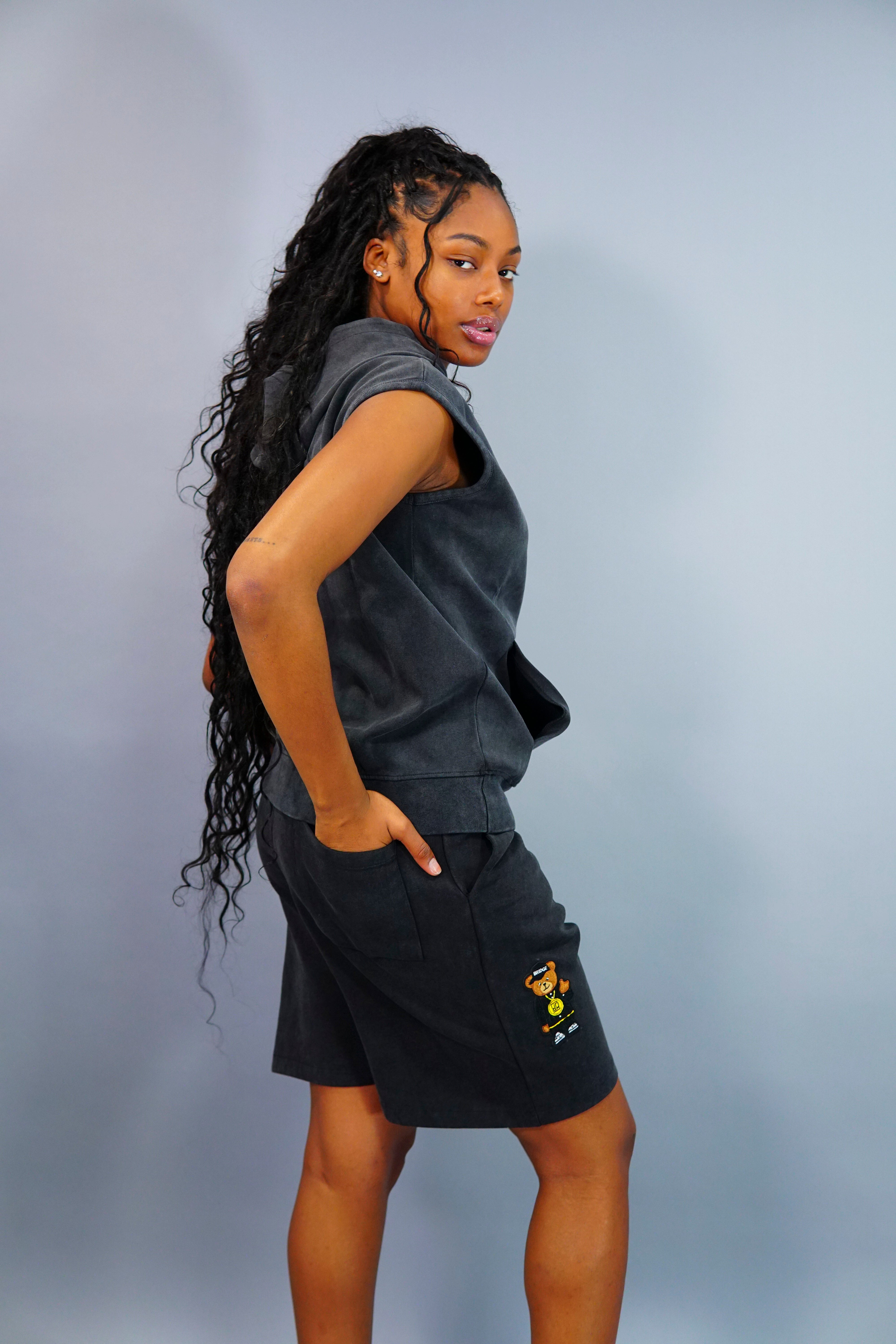 Women Middle Finger Shorts Suit