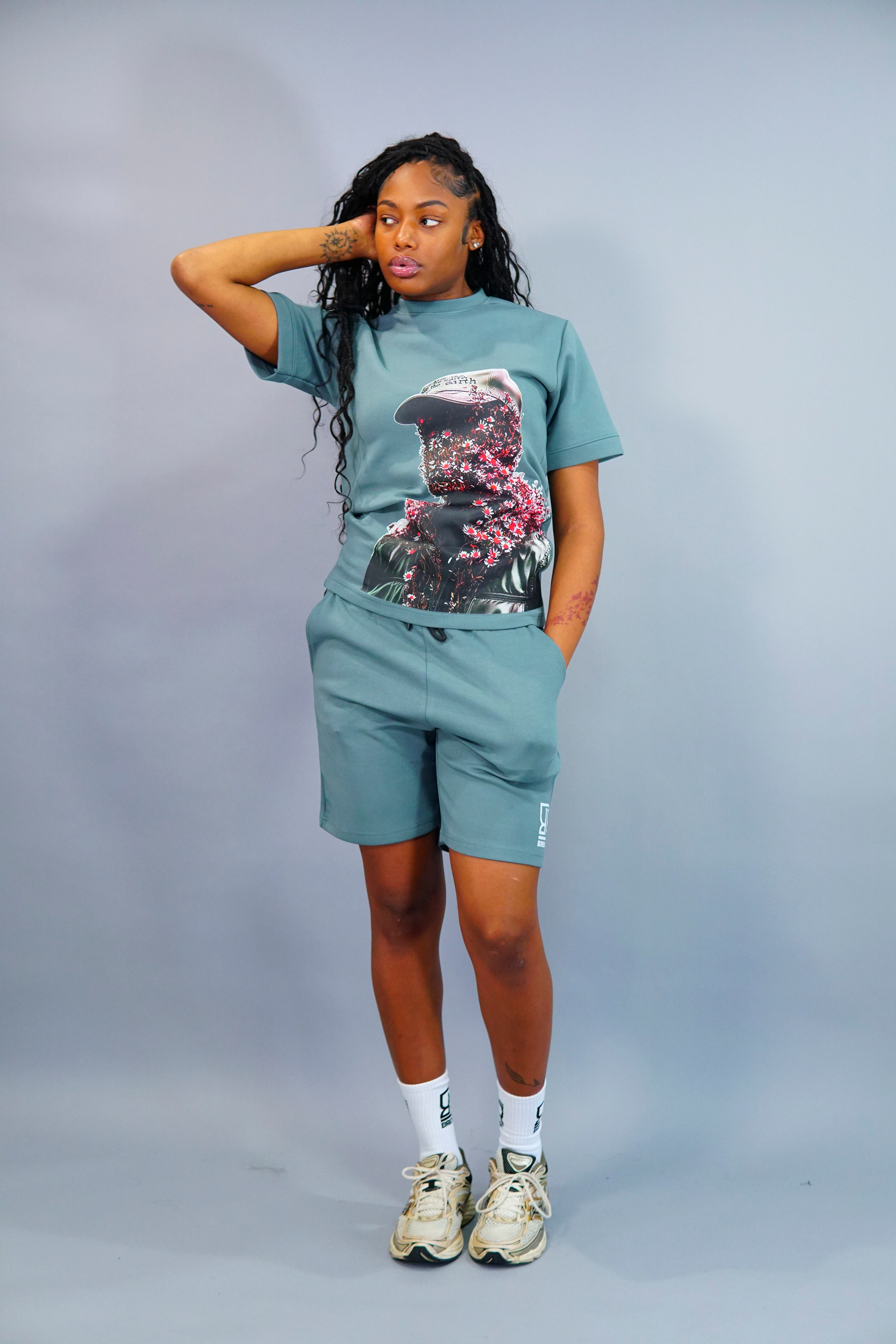 Flower “Woman” Shorts Suit