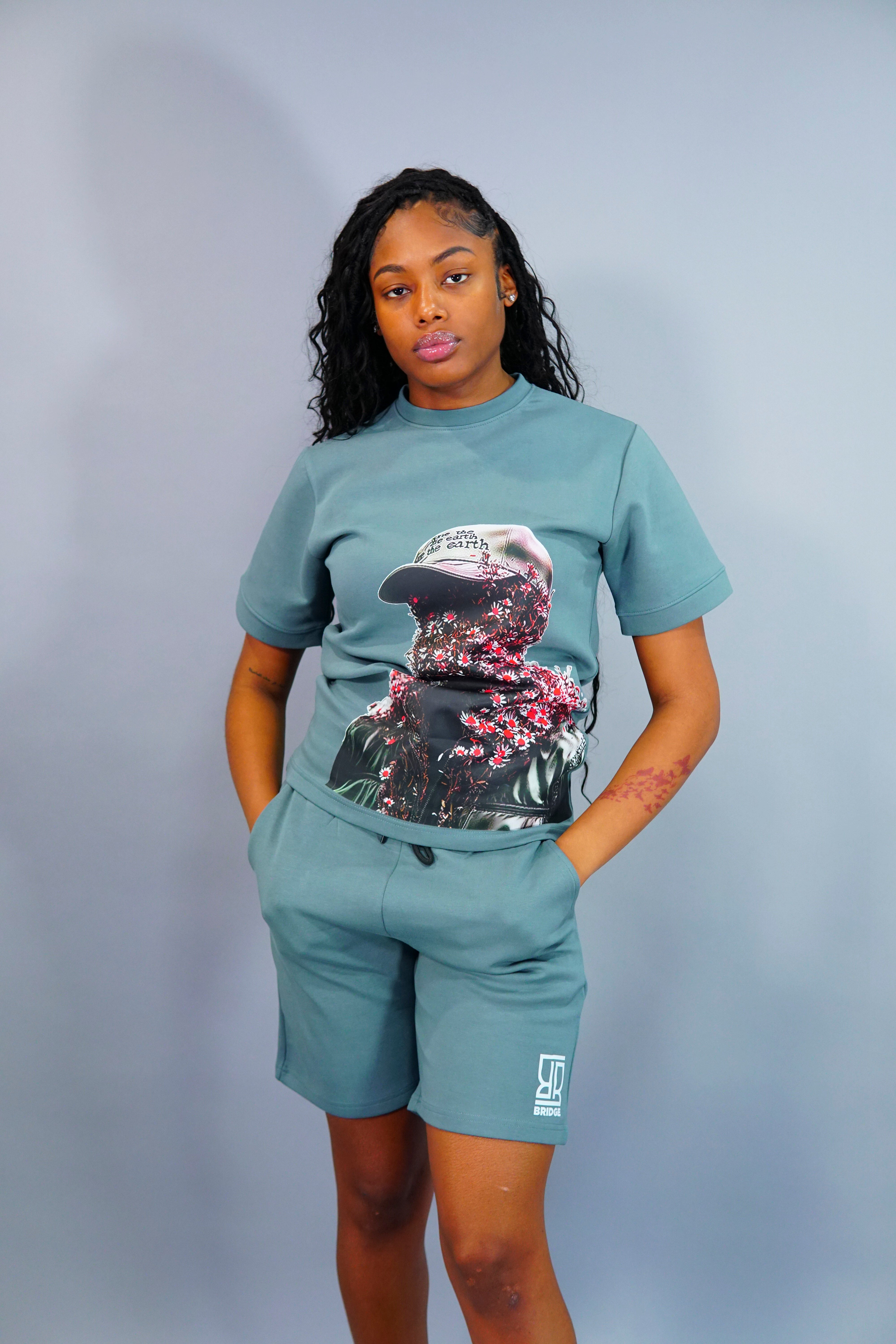 Flower “Woman” Shorts Suit