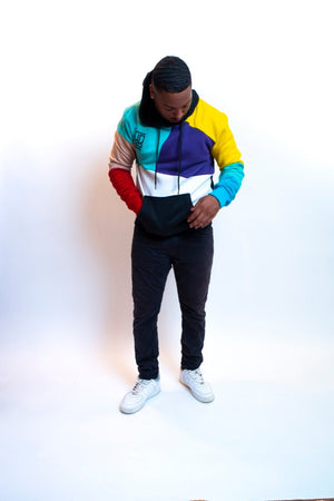 Men Paradise Color Block Hoodie - THE BRIDGE OFFICIAL