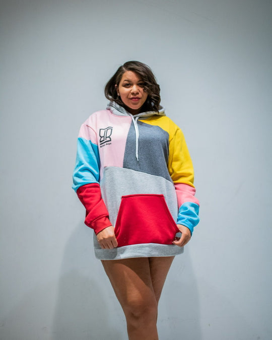 Plus Size Color Block Hoodie Women