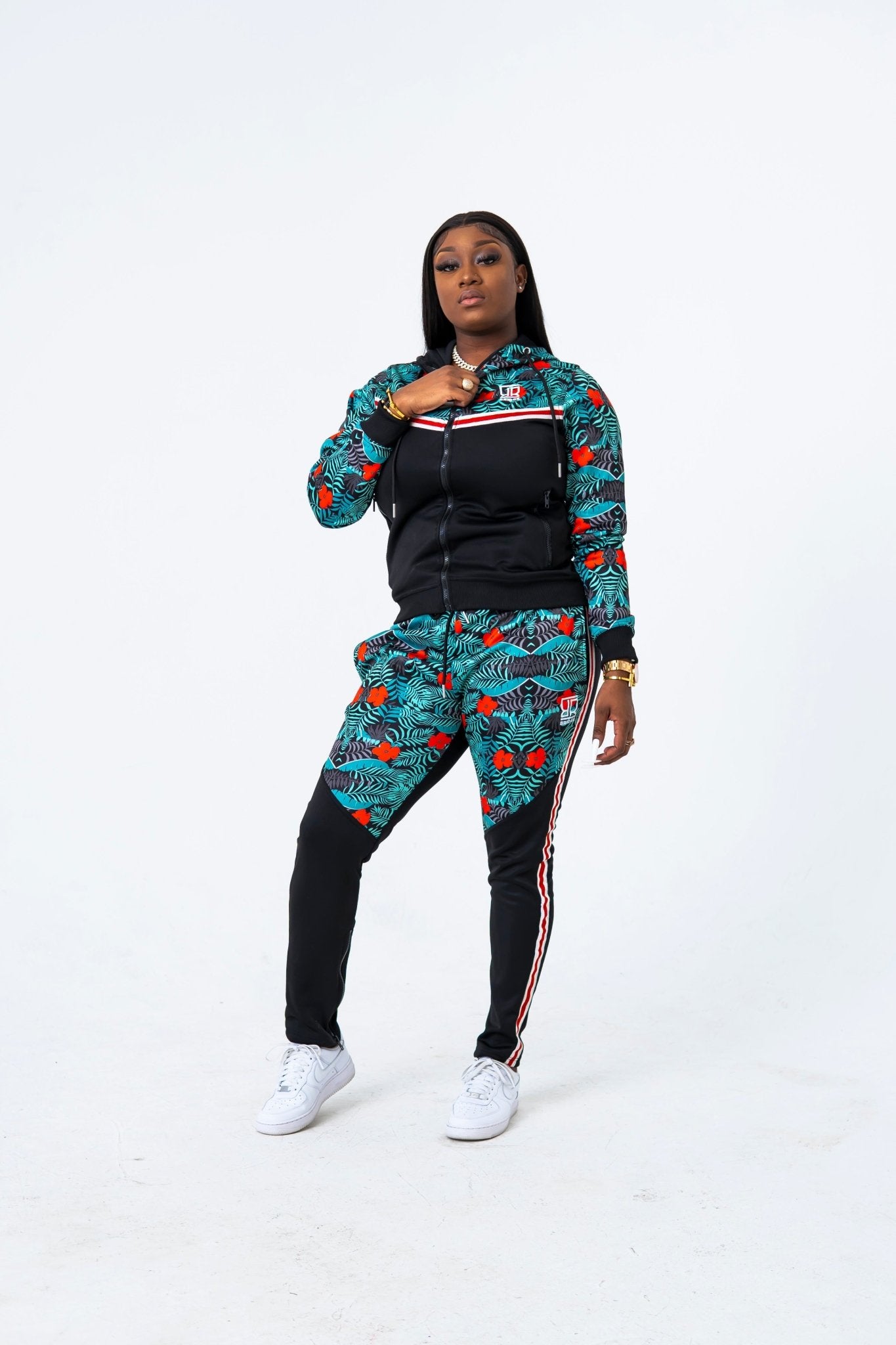 Nike Red Tropical Hyper Femme Print Tracksuit Bottoms