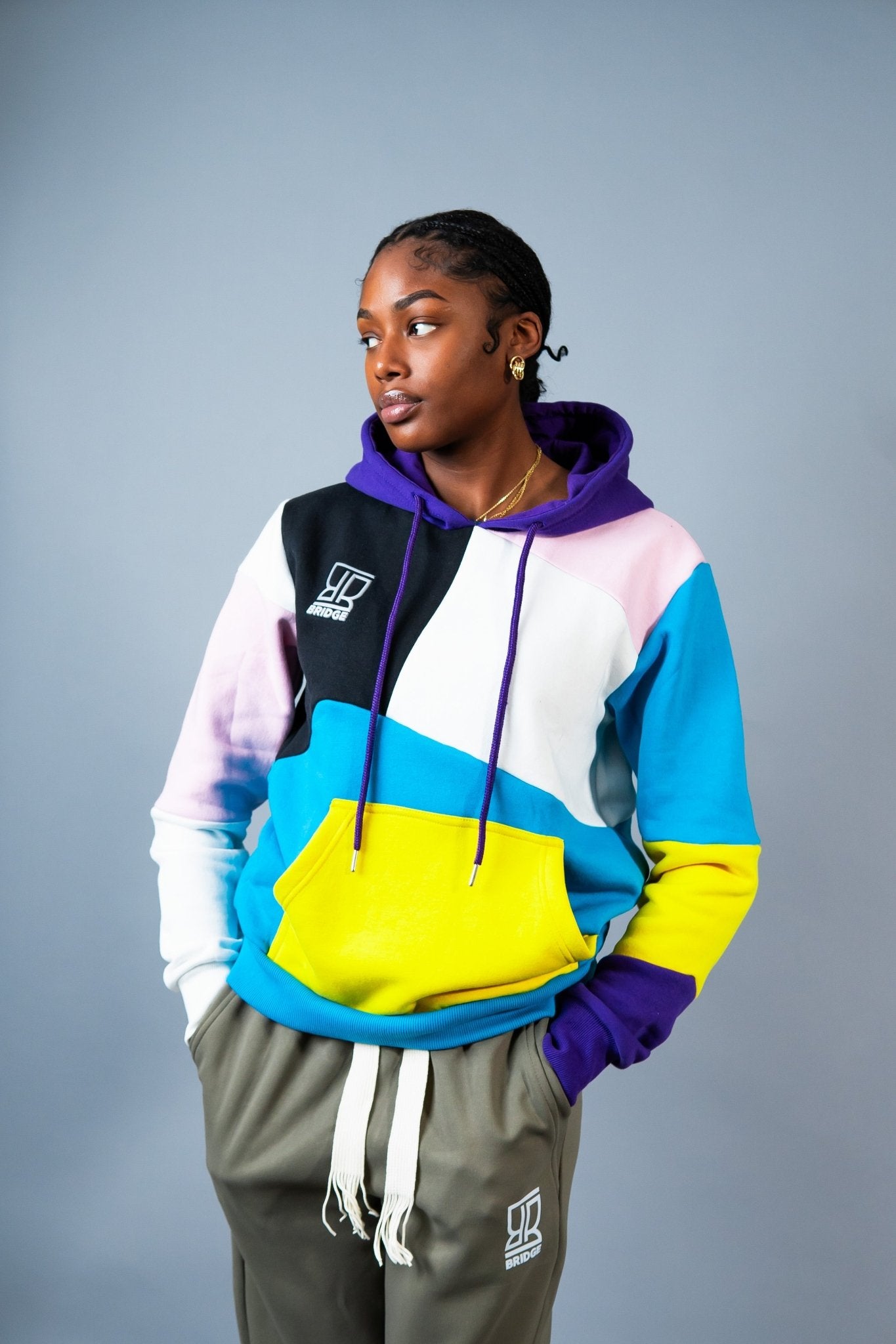 Women The New Color Block Hoodie - THE BRIDGE OFFICIAL
